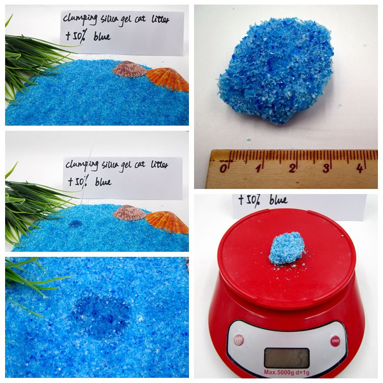 Clumping Silica Gel Cat litter  50% Blue Color Best Odor Control